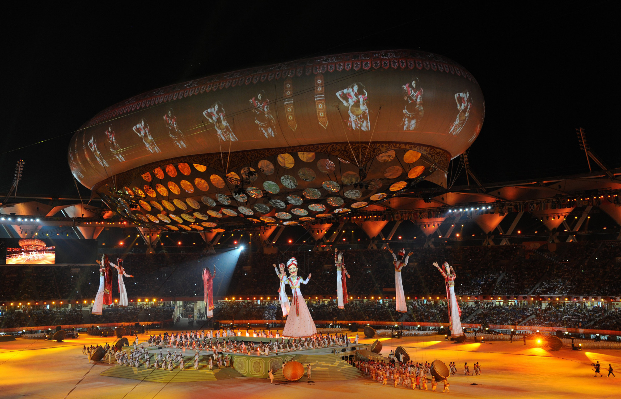 The fireworks finale is seen during the Opening Ceremony for the Delhi 2010 Commonwealth Games at Jawaharlal Nehru Stadium on October 3, 2010 in Delhi, India ©Getty Images